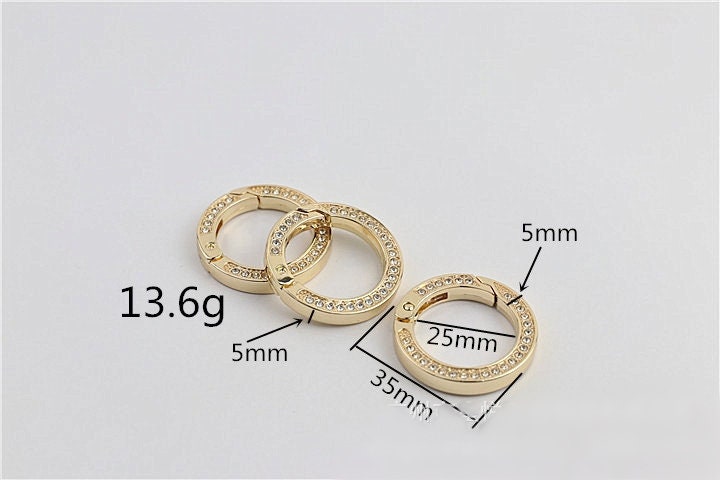 Spring O Ring 1" 25mm Extend Purse Bag Chain Strap Key Fob Keyring Dog Leash Metal Trigger Clasp Clip