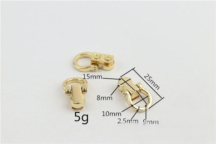 Strap Handles Connector 3/8 Inch 10mm Lock Buckle Gold Hardware Leather Purse Bag Handbag Clutch Backpack Diy Supplies