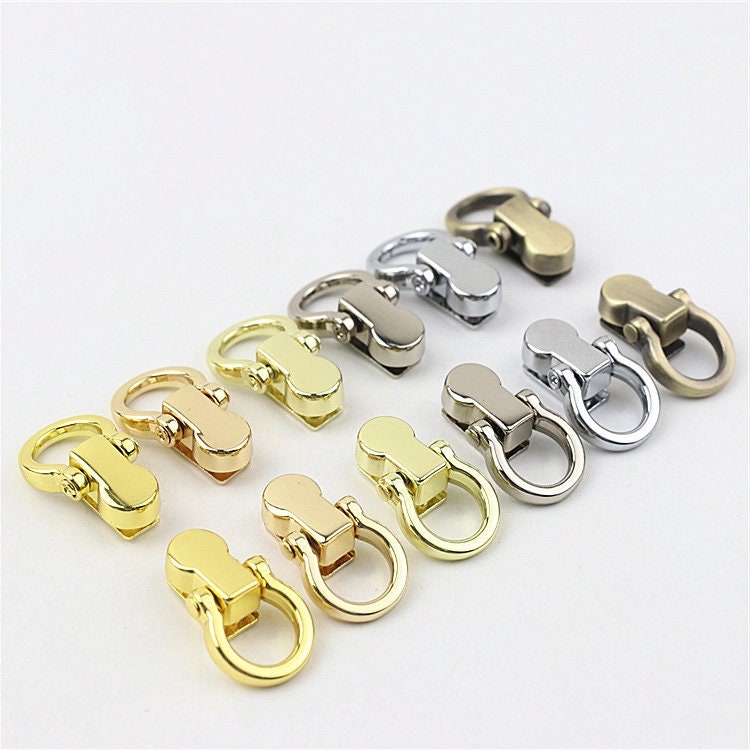 Strap Handles Connector 3/8 Inch 10mm Lock Buckle Gold Hardware Leather Purse Bag Handbag Clutch Backpack Diy Supplies