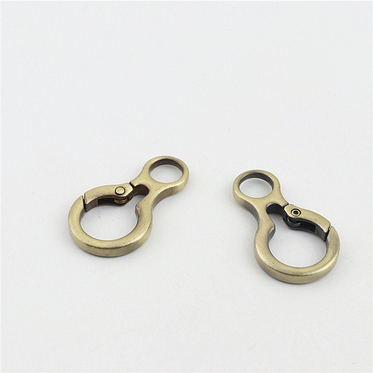 Spring Ring Push Gate Snap 5/8" 15mm Extend Purse Bag Chain Strap Key Fob Keyring Dog Leash Metal Trigger Clasp Clip