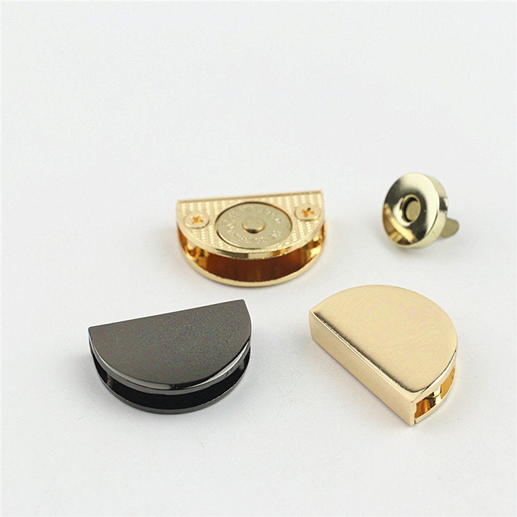 Magnetic Bag Lock Button 28mm 1 1/8" Purse Charm Organizer Luggage Hardware Black Gold Closure Small Bag Clutch Metal DIY Bulk Wholesale