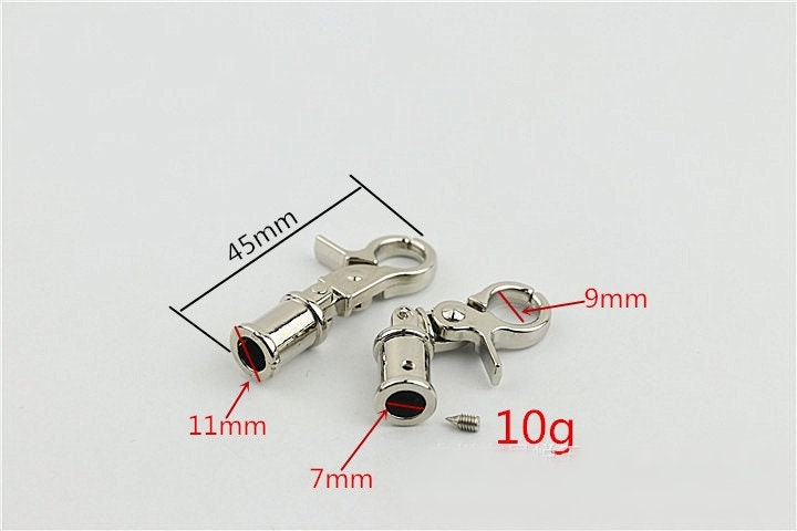 Swivel Lever Snap Hook 1/4" 7mm Alloy Metal Spring Trigger Lobster Clasp Clip Purse Bag Handbag Strap Handle Rings DIY Wholesale