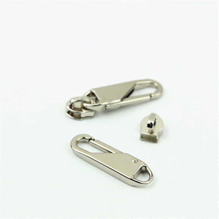 Zipper Pull with Lever Snap Hook #5 1 3/4" 45mm Zipper Head Pull-Tab Replacement Heavy Duty Handbag Bag Making Hardware Wholesale Bulk