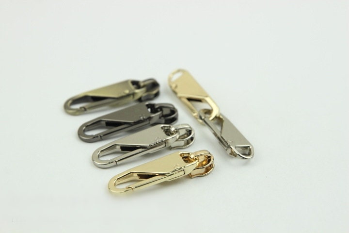 Zipper Pull with Lever Snap Hook #5 1 3/4" 45mm Zipper Head Pull-Tab Replacement Heavy Duty Handbag Bag Making Hardware Wholesale Bulk