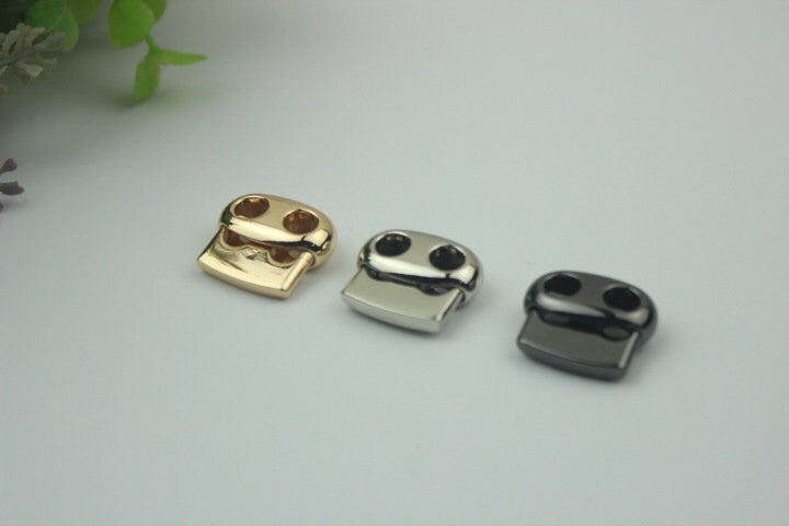 Rectangle Cord Lock 3/4" 20mm Metal Rope Lock Stopper Adjuster Buckle Double Hole Toggle Closures Handbag Bag Purse Making Hardware