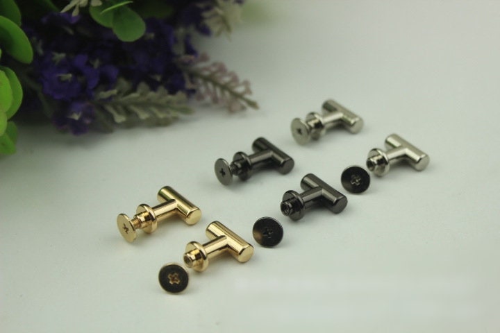 T-Shaped Head Button Belt Strap Chicago Screw Rivet Concho Stud 15mm Screwback Screw Back Shoe Blacelet Purse Handbag Dog Collar Hardware