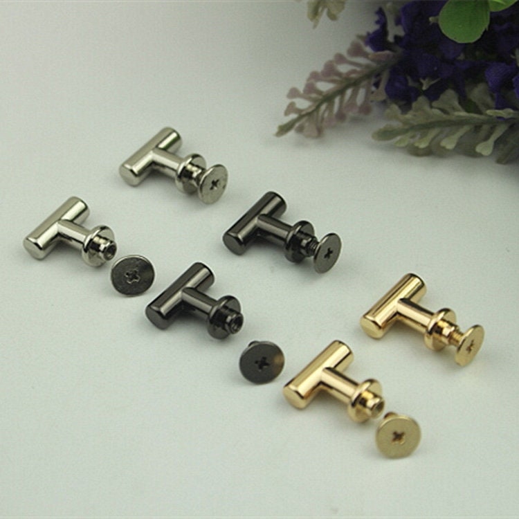 T-Shaped Head Button Belt Strap Chicago Screw Rivet Concho Stud 15mm Screwback Screw Back Shoe Blacelet Purse Handbag Dog Collar Hardware