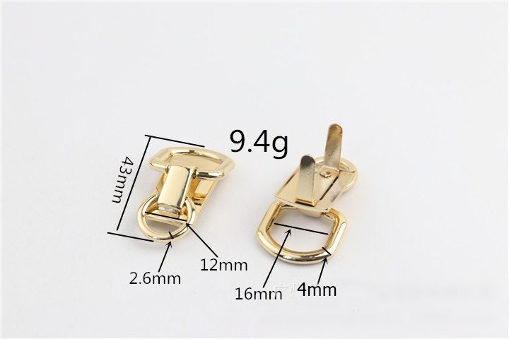 Strap Handles Connector 1 5/8 Inch 43mm Lock Buckle Gold Hardware Leather Purse Bag Handbag Clutch Backpack Diy Supplies