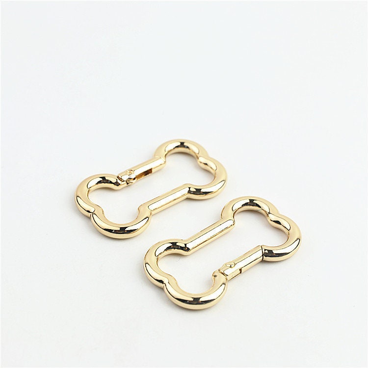 Bone Shape Push Gate Ring 1 7/8x1 1/8" 48x28mm Metal Snap Hook Spring Ring Clip Clasp Heavy Duty Handbag Bag Making Replacement Wholesale