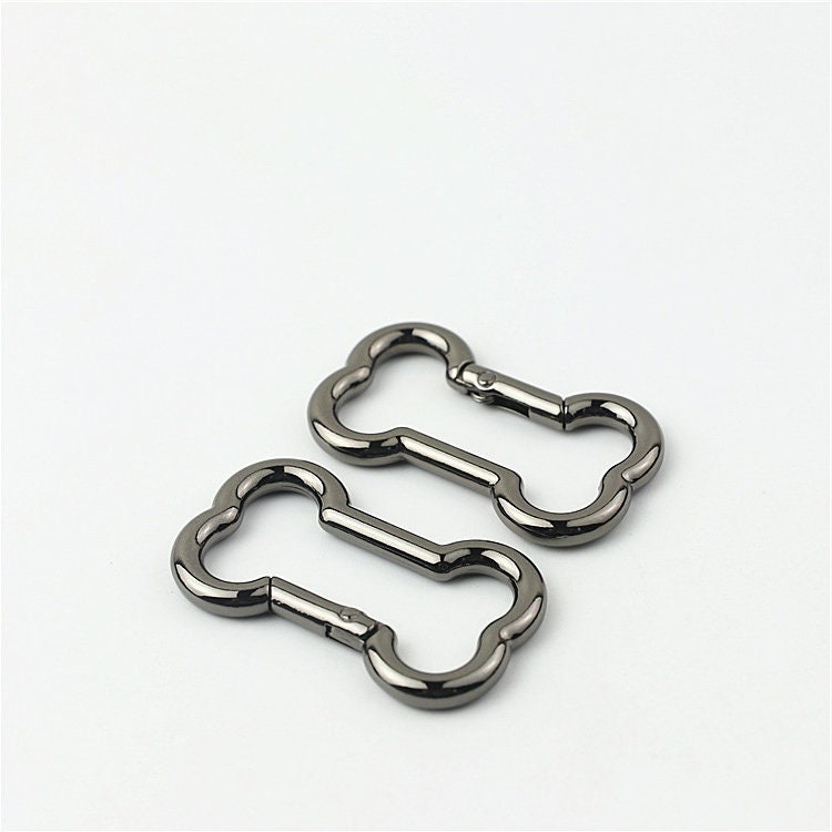 Bone Shape Push Gate Ring 1 7/8x1 1/8" 48x28mm Metal Snap Hook Spring Ring Clip Clasp Heavy Duty Handbag Bag Making Replacement Wholesale