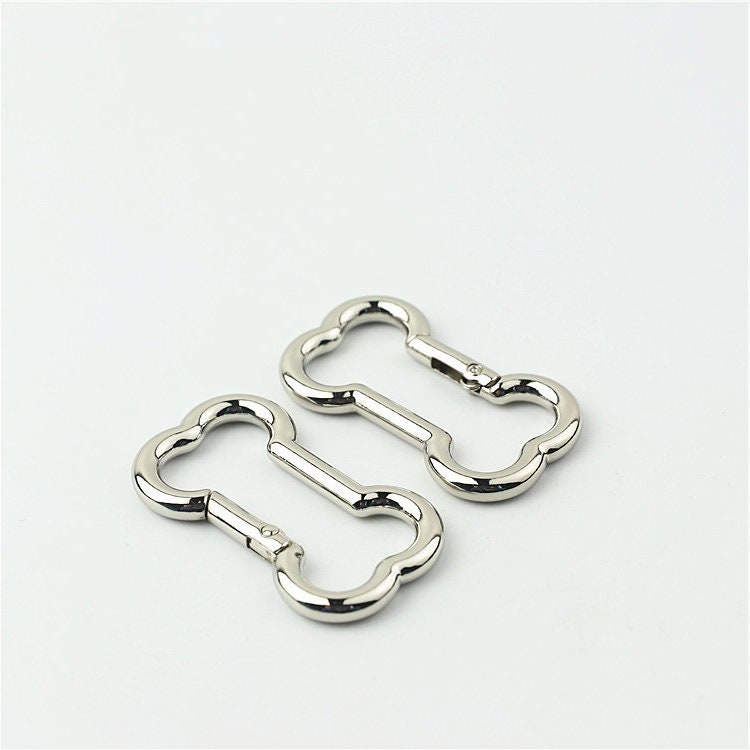 Bone Shape Push Gate Ring 1 7/8x1 1/8" 48x28mm Metal Snap Hook Spring Ring Clip Clasp Heavy Duty Handbag Bag Making Replacement Wholesale