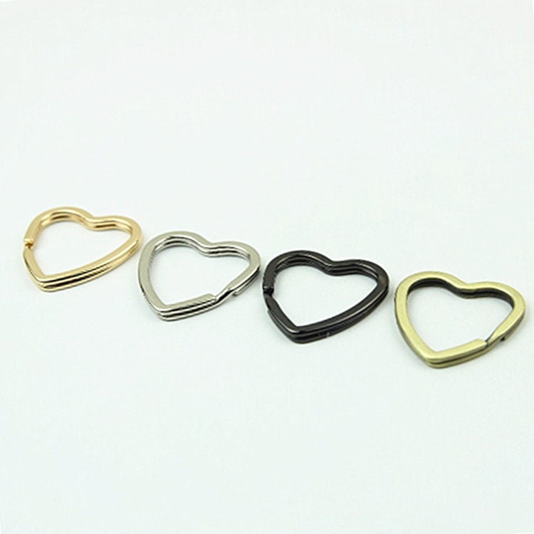 Key Fob End Cap Spring Heart Ring 1" 25mm Key Chain Key Wristlet Charm Holder Lanyard Clip Clasp Handmade Hardware Accessories Wholesale