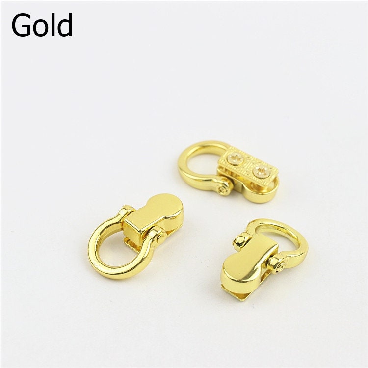 Strap Handles Connector 3/8 Inch 10mm Lock Buckle Gold Hardware Leather Purse Bag Handbag Clutch Backpack Diy Supplies