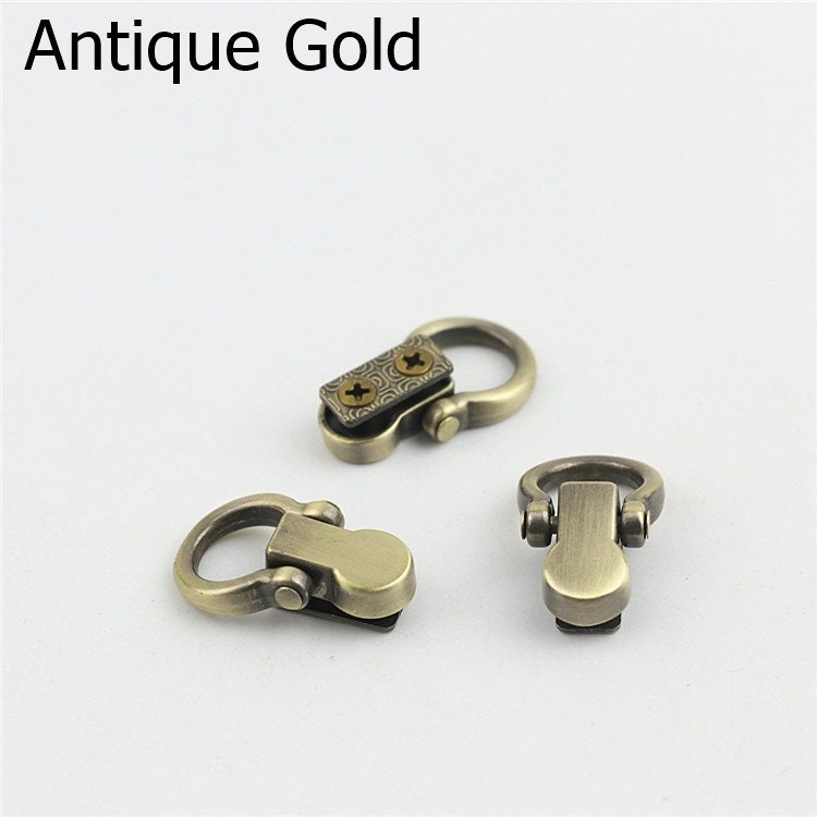 Strap Handles Connector 3/8 Inch 10mm Lock Buckle Gold Hardware Leather Purse Bag Handbag Clutch Backpack Diy Supplies