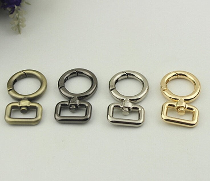 Spring O Ring Swivel Snap 5/8" 15mm Extend Purse Bag Chain Strap Key Fob Keyring Dog Leash Metal Trigger Clasp Clip