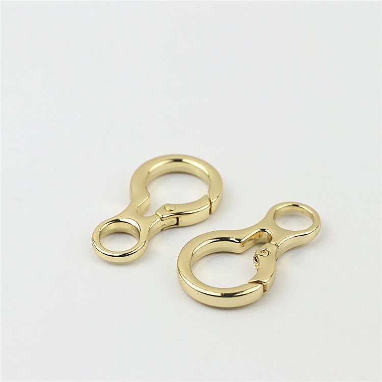 Spring Ring Push Gate Snap 5/8" 15mm Extend Purse Bag Chain Strap Key Fob Keyring Dog Leash Metal Trigger Clasp Clip