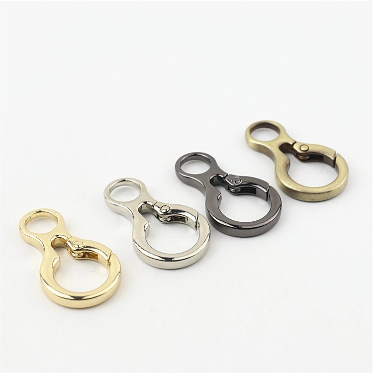 Spring Ring Push Gate Snap 5/8" 15mm Extend Purse Bag Chain Strap Key Fob Keyring Dog Leash Metal Trigger Clasp Clip