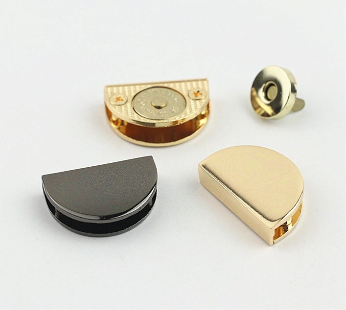 Magnetic Bag Lock Button 28mm 1 1/8" Purse Charm Organizer Luggage Hardware Black Gold Closure Small Bag Clutch Metal DIY Bulk Wholesale