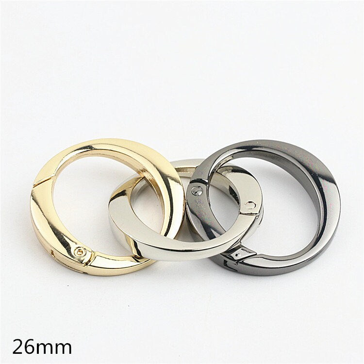 Spring O Ring 1" 26mm Extend Purse Bag Chain Strap Key Fob Keyring Dog Leash Metal Trigger Clasp Clip