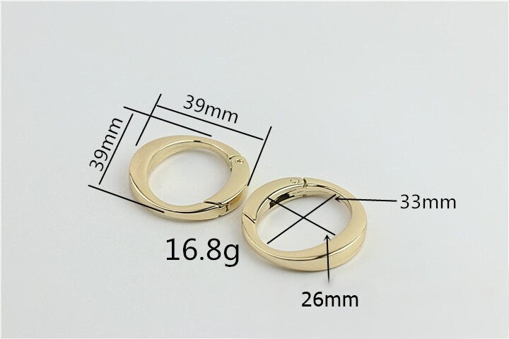 Spring O Ring 1" 26mm Extend Purse Bag Chain Strap Key Fob Keyring Dog Leash Metal Trigger Clasp Clip