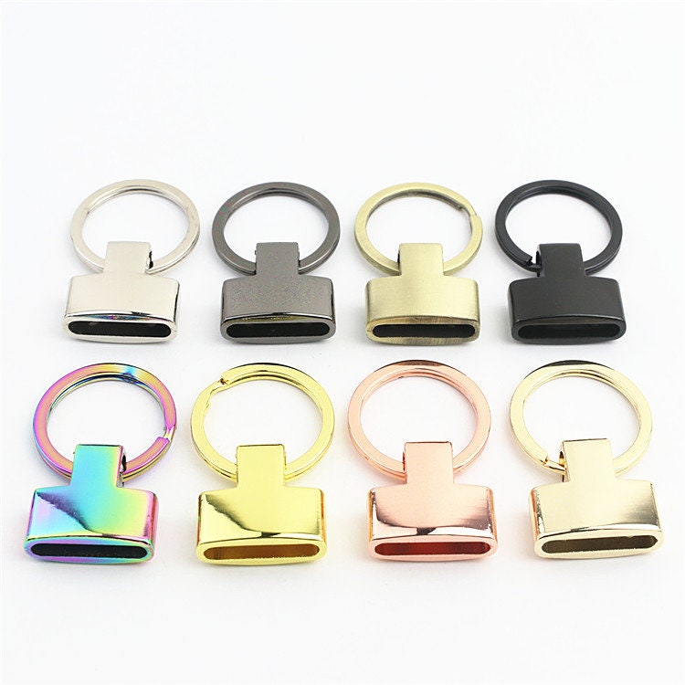 Key Fob End Cap Spring O Ring 1 Inch 25mm Key Chain Key Wristlet Charm Holder Gold Silver Bronze Black Custom DIY Hardware Wholesale