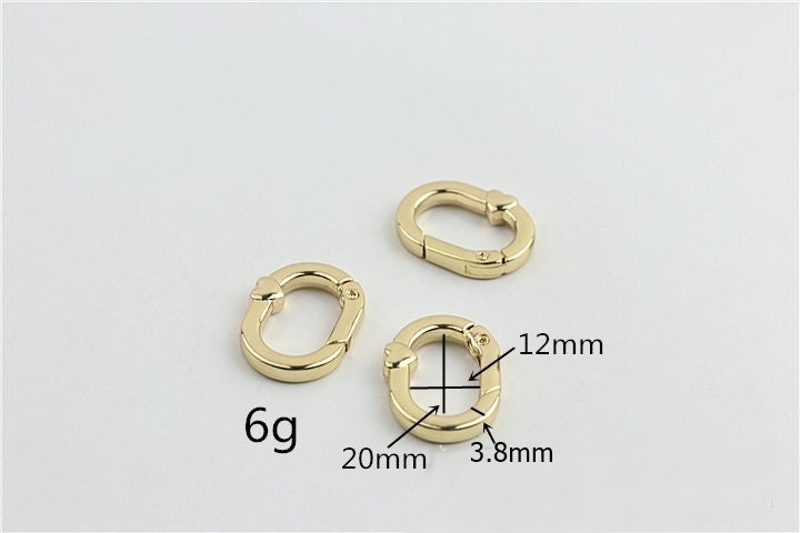 Spring O Ring 3/4" 20mm Extend Purse Bag Chain Strap Key Fob Keyring Dog Leash Metal Trigger Clasp Clip