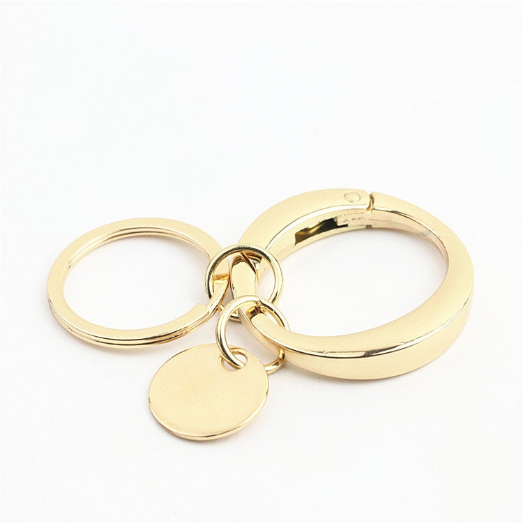 Keychain 1 1/4" 33mm Spring Ring Key Fob Metal Charm For Women Boho Vintage Handbag Bag Making Replacement Hardware Wholesale Bulk