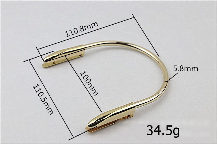 Arc Strap Handles Connector 4" 100mm Lock Buckle Gold Hardware Leather Purse Bag Handbag Clutch Backpack Diy Supplies