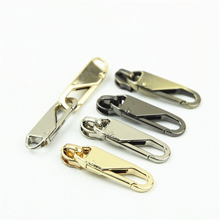 Zipper Pull with Lever Snap Hook #5 1 3/4" 45mm Zipper Head Pull-Tab Replacement Heavy Duty Handbag Bag Making Hardware Wholesale Bulk