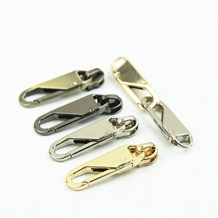 Zipper Pull with Lever Snap Hook #5 1 3/4" 45mm Zipper Head Pull-Tab Replacement Heavy Duty Handbag Bag Making Hardware Wholesale Bulk