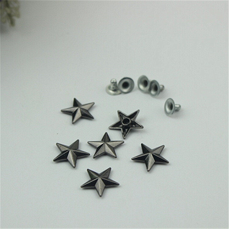 100pcs Star Shape Button Belt Strap Rivet Concho Stud 5/8" 15mm Screwback Screw Back Shoe Blacelet Purse Handbag Dog Collar Hardware