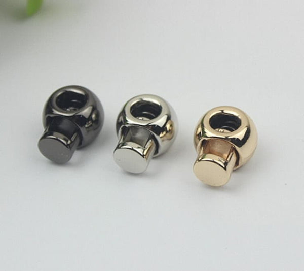 Round Cord Lock 3/4" 20mm Metal Rope Lock Stopper Adjuster Buckle Double Hole Toggle Closures Handbag Bag Purse Making Hardware