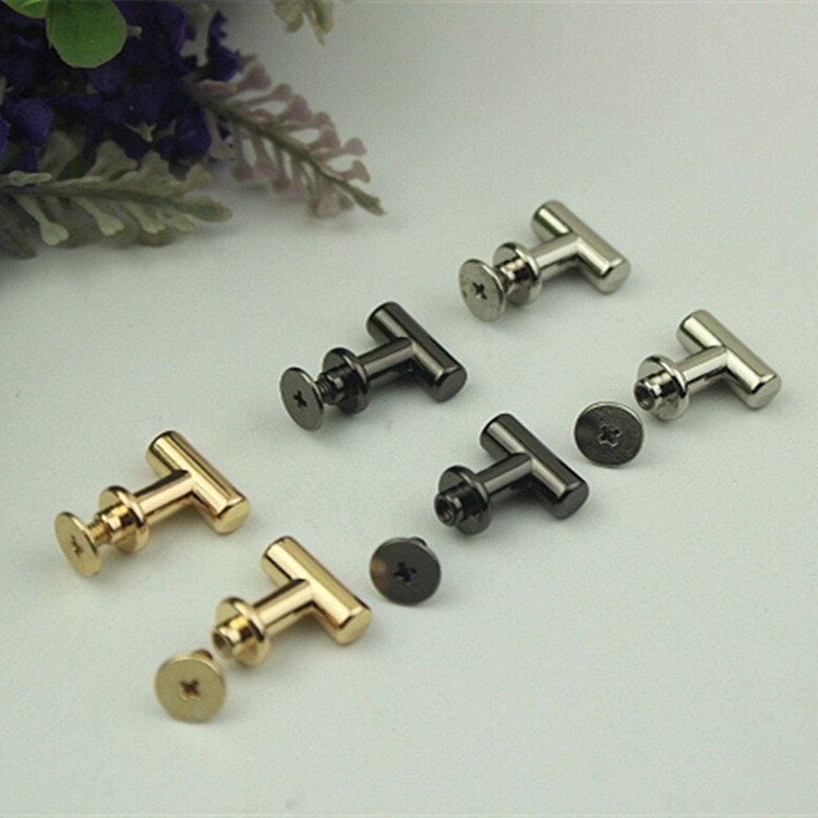 T-Shaped Head Button Belt Strap Chicago Screw Rivet Concho Stud 15mm Screwback Screw Back Shoe Blacelet Purse Handbag Dog Collar Hardware