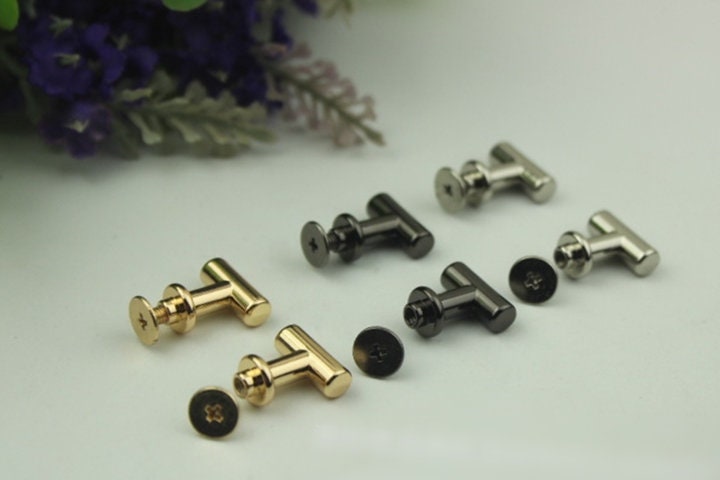 T-Shaped Head Button Belt Strap Chicago Screw Rivet Concho Stud 15mm Screwback Screw Back Shoe Blacelet Purse Handbag Dog Collar Hardware