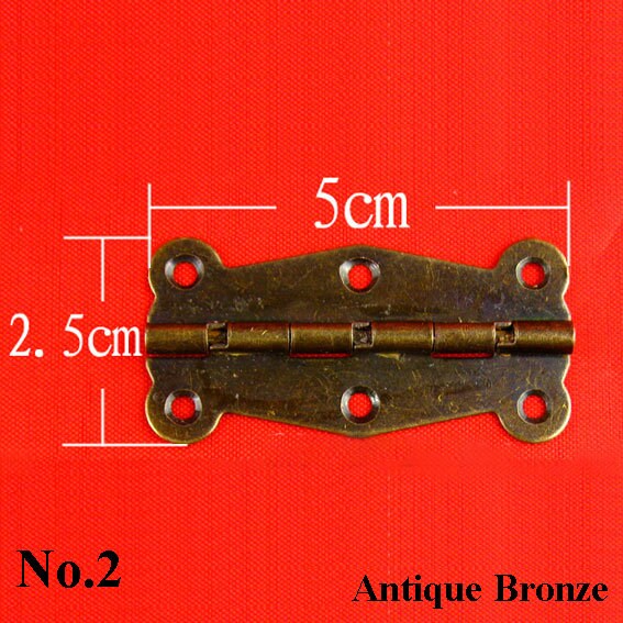 Iron Butterfly Mini Box Hinges - Antique Bronze Finish for Boxes - No.1 90deg A.Bronze / 100pcs