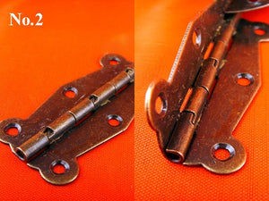 Iron Butterfly Mini Box Hinges - Antique Bronze Finish for Boxes - No.1 90deg Gold / 1pc