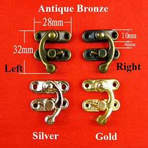 Iron Oriental Decorative Padlocks - Antique Bronze Finish Hardware - Left 28mm Ant.Bronze / 1pc