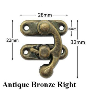 Iron Oriental Decorative Padlocks - Antique Bronze Finish Hardware - Left 28mm Gold / 1pc