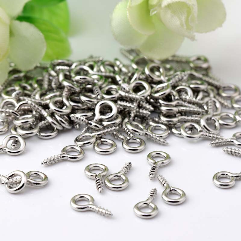 Iron Oriental Decorative Screw Nails - Silver Finish for Cabinets - 10mm Silver / 10pcs