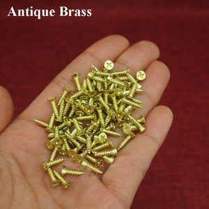 Iron Round Mini Box Hinges - Antique Bronze Finish for Wardrobes - 2x6mm Ant. Brass / 10Packs