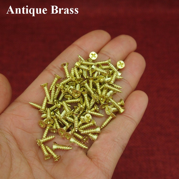 Iron Round Mini Box Hinges - Antique Bronze Finish for Wardrobes - 2x6mm Ant. Brass / 10Packs