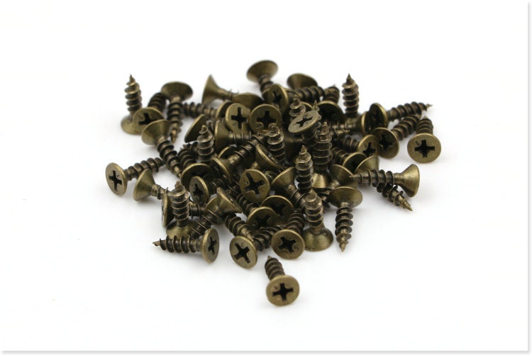 Iron Round Mini Box Hinges - Antique Bronze Finish for Wardrobes - 2x6mm Ant. Bronze / 5Packs
