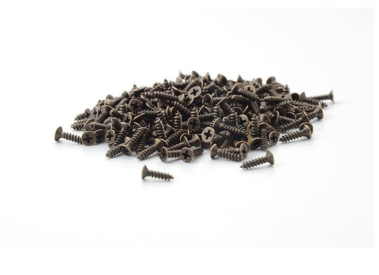 Iron Round Mini Box Hinges - Antique Bronze Finish for Wardrobes - 2x8mm Ant. Brass / 1Pack