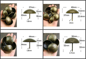 Iron Round Decorative Screw Nails - Antique Bronze Finish Hardware - 6x12mm Ant. Bronze / 100pcs
