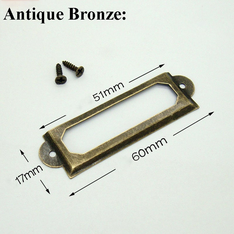 Iron Square Cabinet Pulls - Antique Bronze Finish for Wardrobes - 60mm Antique Bronze / 50pcs