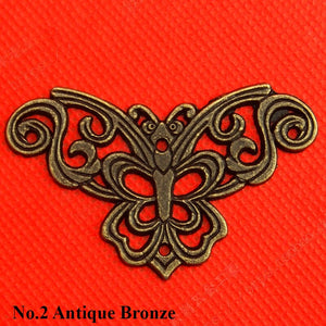Zinc Alloy Butterfly Mounting Brackets - Antique Bronze Finish - No.1 Ant.Bronze 34mm / 100pcs