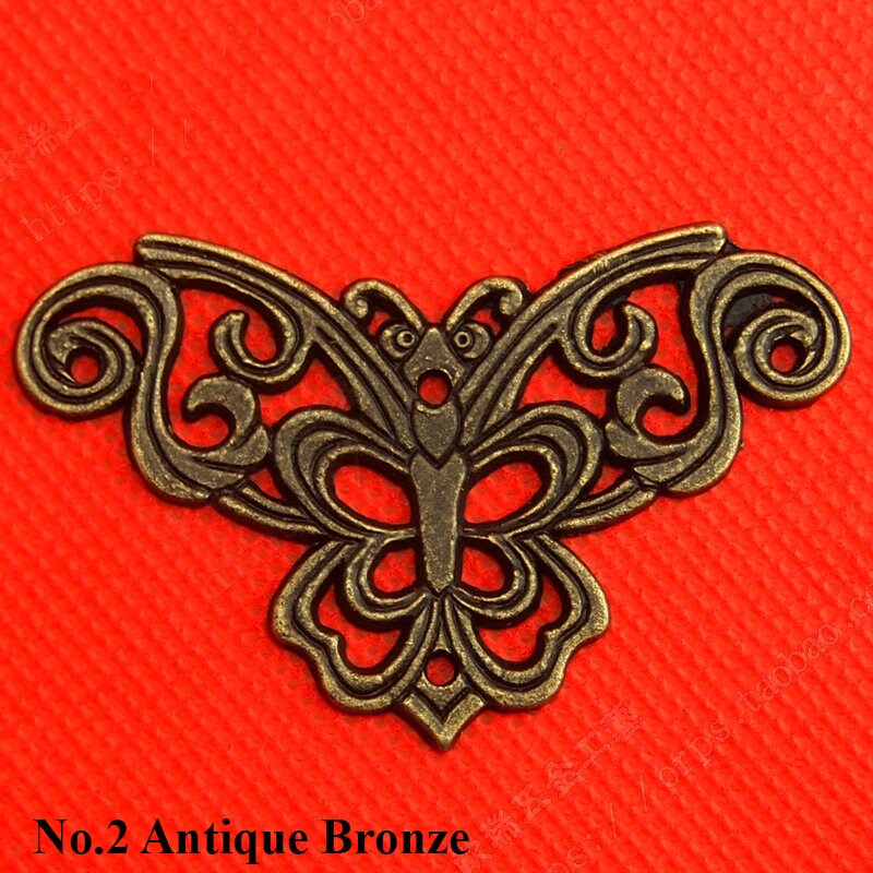 Zinc Alloy Butterfly Mounting Brackets - Antique Bronze Finish - No.1 Ant.Bronze 34mm / 100pcs