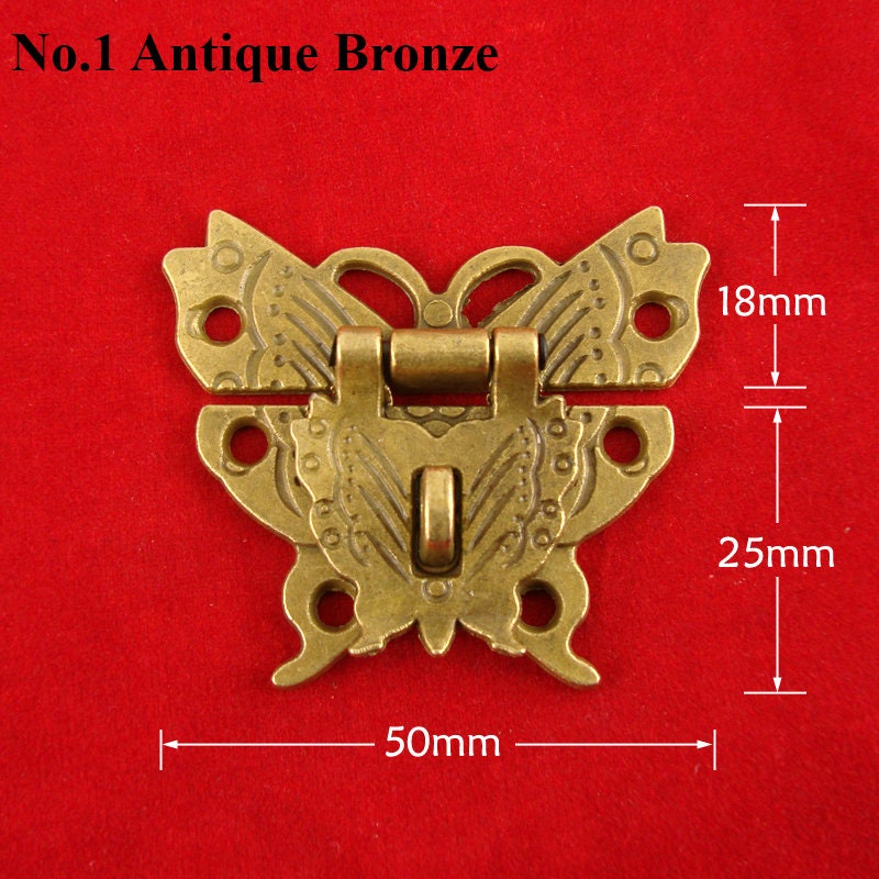 Zinc Alloy Butterfly Decorative Padlocks - Antique Bronze Finish - No.1 Ant.Bronze 50mm / 1pc