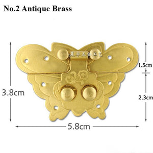 Zinc Alloy Butterfly Decorative Padlocks - Antique Bronze Finish - No.2 Ant.Brass 58mm / 5pcs