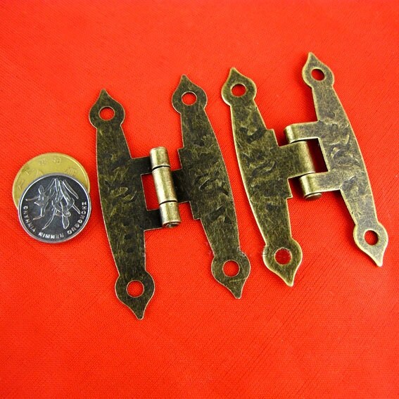 Zinc Alloy Oriental Mini Box Hinges - Antique Bronze Finish Hardware - Ant.Bronze 63mm / 1pc
